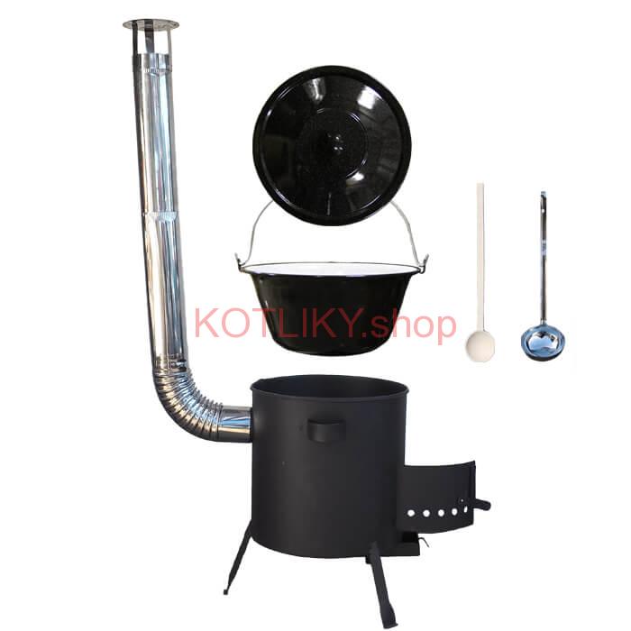 Smaltovaný kotlík 25 L + žiaruvzdorná kotlina (1 mm) 42 PLUS 600