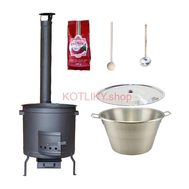 Nerezový kotol 70 L + žiaruvzdorná kotlina 56 cm PLUS 600 + Sladká paprika GURMÁN 250 g BIG PARTY