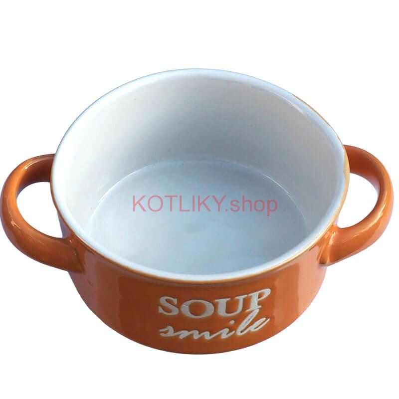 Keramická miska na polievku – oranžová SOUP