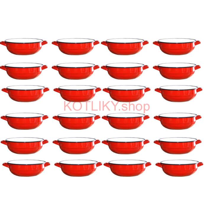 Súprava smaltovaných selských misiek 18 cm 24 ks