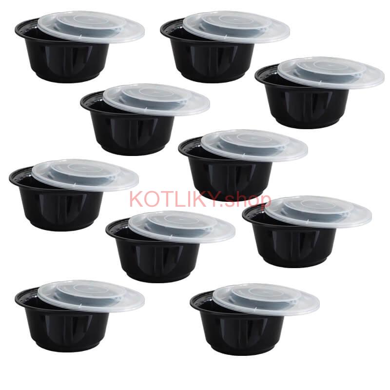 Plastové boxy (misky) na guláš + vrchnáky 1000 ml 10 ks