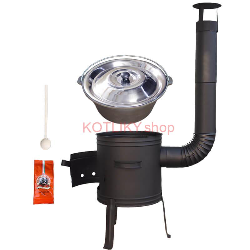 Liatinový kotlík 10,8 L + kotlina 33 cm (1 mm) + žiaruvzdorná farba Plus 700