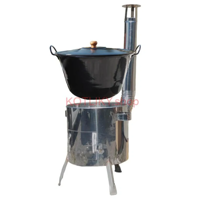 Smaltovaný kotol 60 L + nerezová kotlina 53 cm LUSTRO