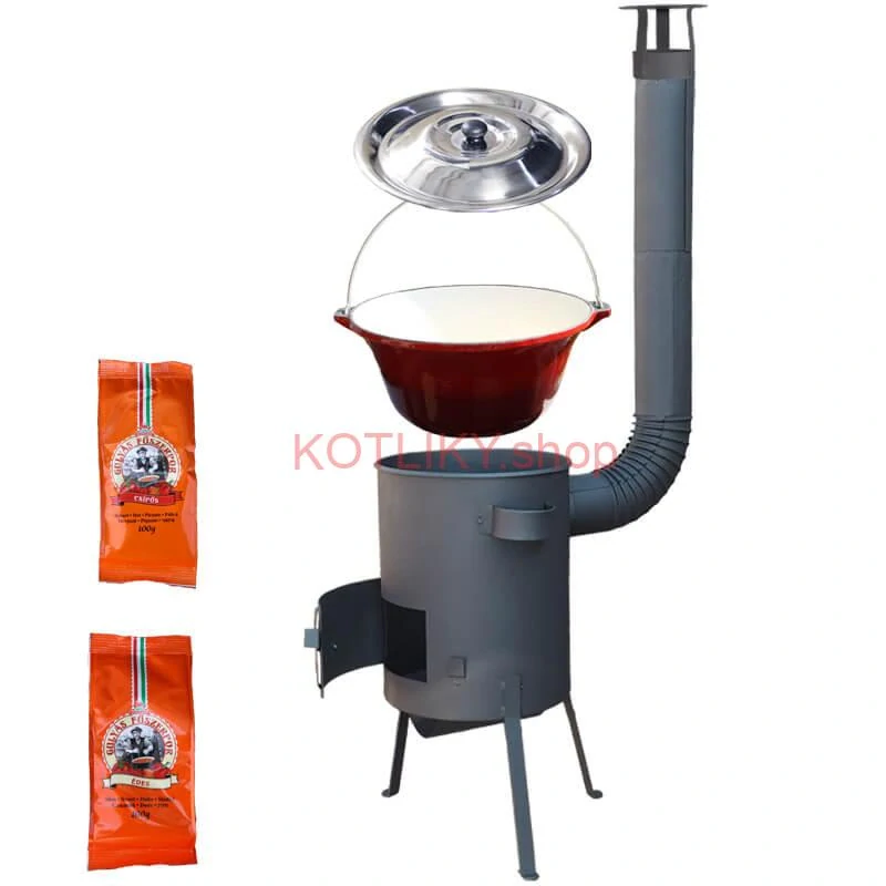 Liatinový kotlík so smaltovanou úpravou 22 L + žiaruvzdorná kotlina 42 PLUS 600 4 MM + paprikové korenie na guláš - MIX 100 g