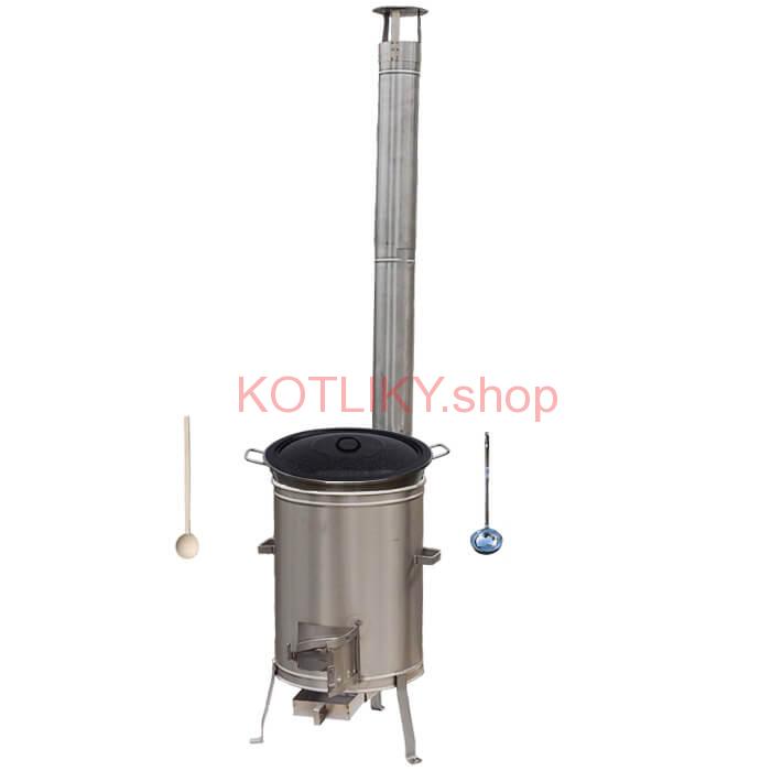 Nerezový kotol 40 L (1,2 mm) + nerezová kotlina 45 cm + vareška LUX