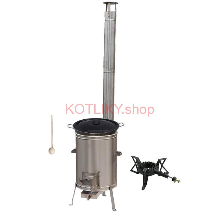 Nerezový kotol 40 L (1,2 mm) + nerezová kotlina 45 cm + horák LUX