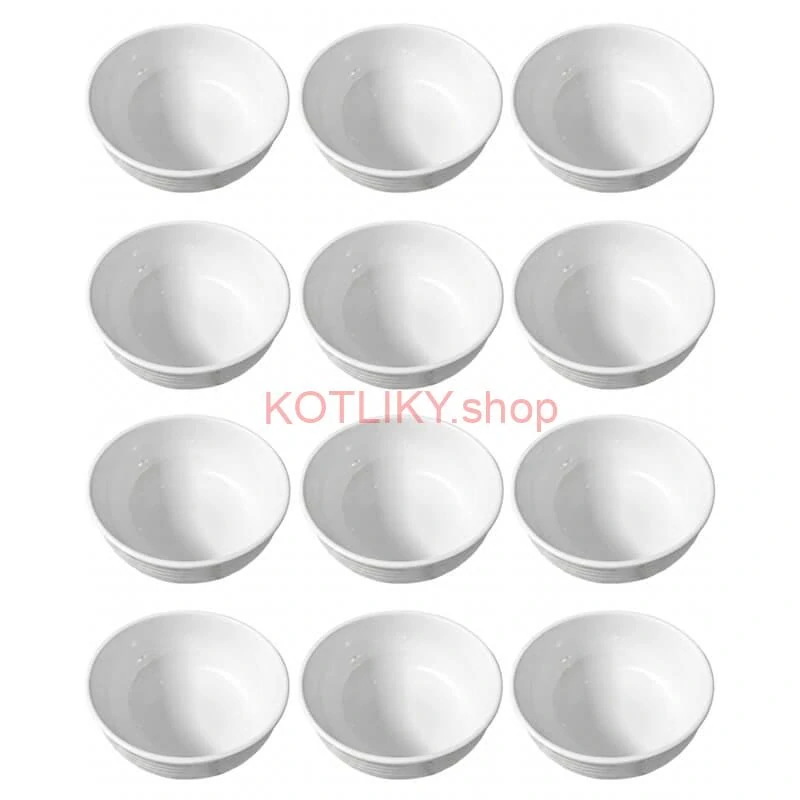 Set 12 ks: Prémiové biele misky s kamennou štruktúrou (750 ml)