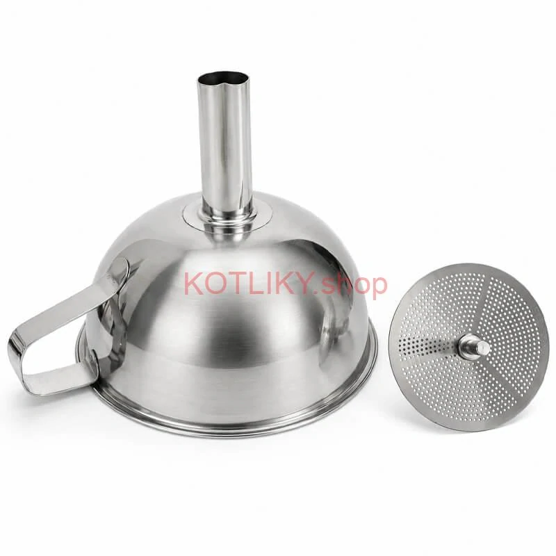 Nerezový lievik so sitkom 11 cm