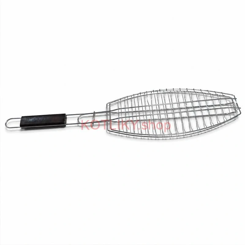 BBQ grilovací rošt na ryby – nerezové grilovacie kliešte 65 × 15 × 4 cm