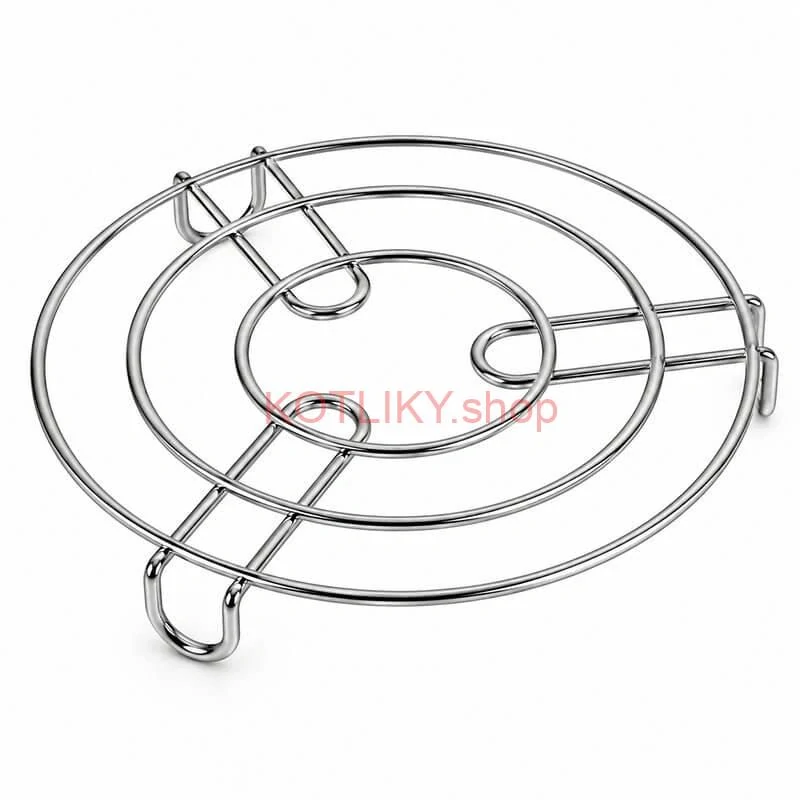 Okrúhla nerezová podložka pod hrniec s priemerom 20 cm a výškou 2 cm