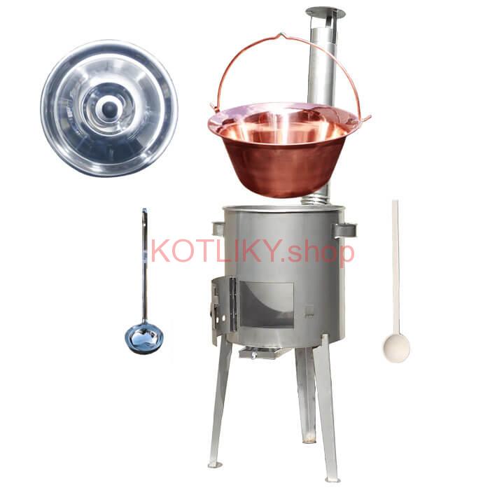 Medený kotlík 30 L (1,2 mm) + nerezová kotlina 45 cm LUXUS