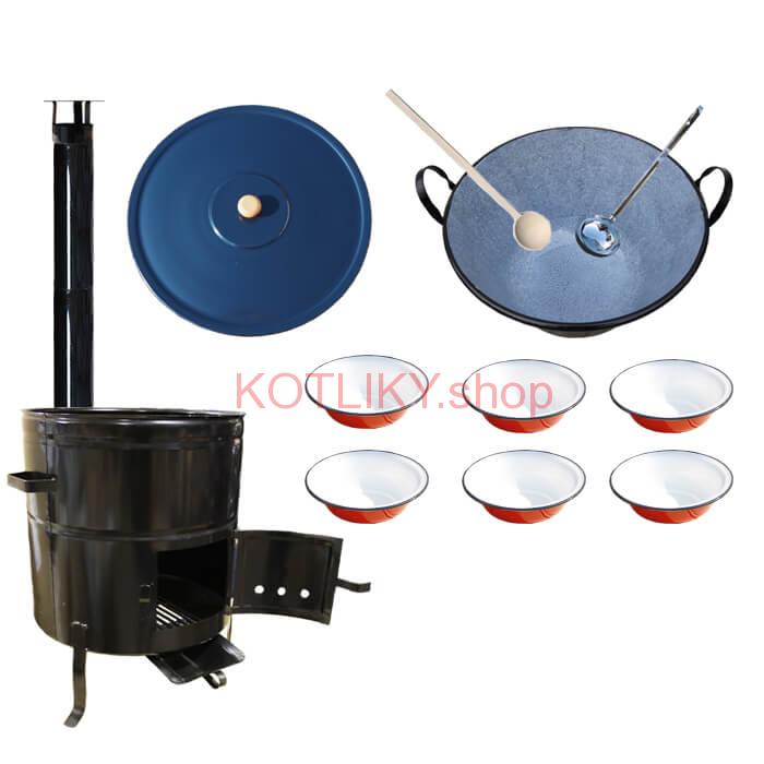 Smaltovaný kotol 70 L + smaltované taniere 6 ks BIG PARTY