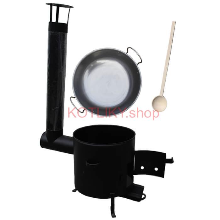 Železná panvica 36 cm na grilovanie + Kotlina 36 cm a vareška Garden Barbecue